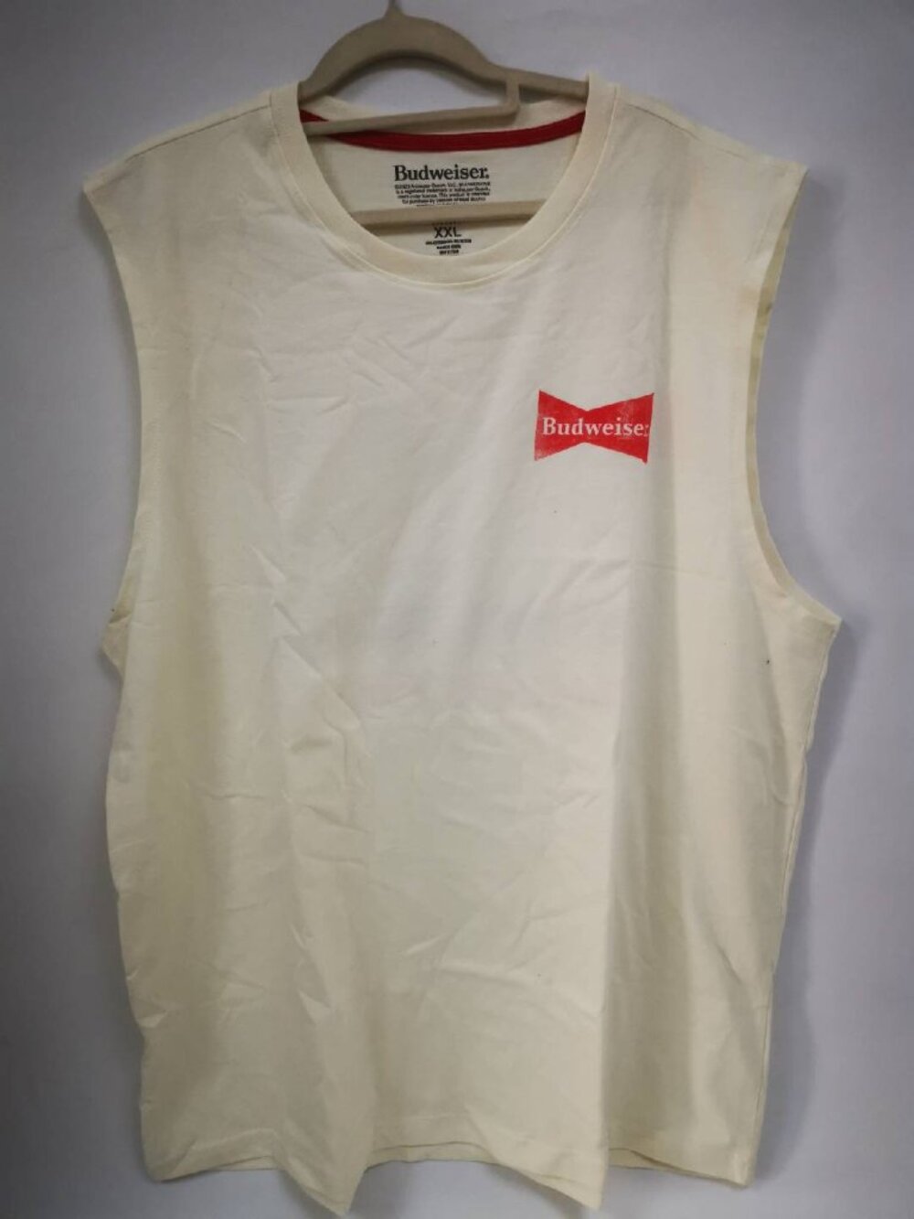 Budweiser Vintage Sleeveless Tank Top Lazy Style Unisex Breathable Tee